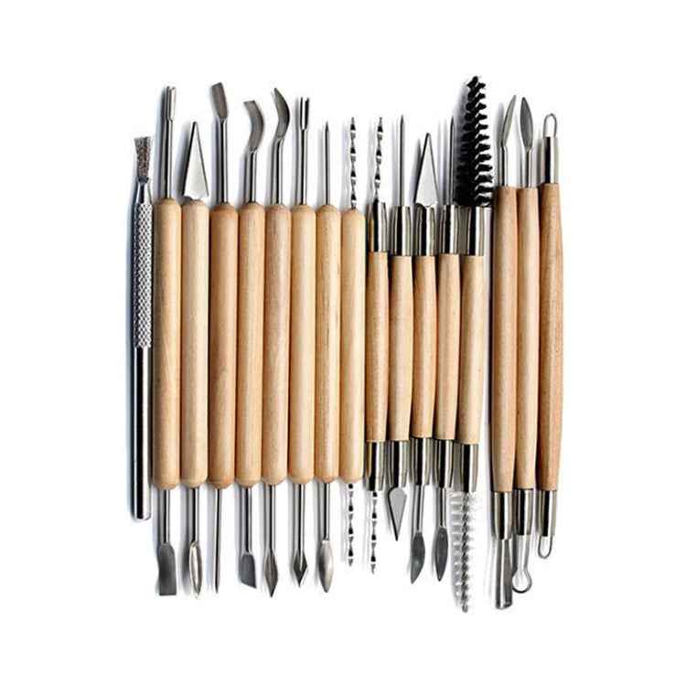 30 In 1 Wooden Pottery Clay Tools Multi-Function Clay Sculpture Tools