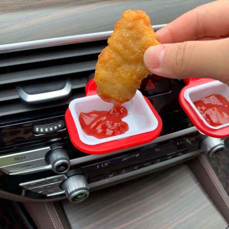 3 PCS Car Sauce Rack Ketchup Fries Seasoning Box,Random Color Delivery