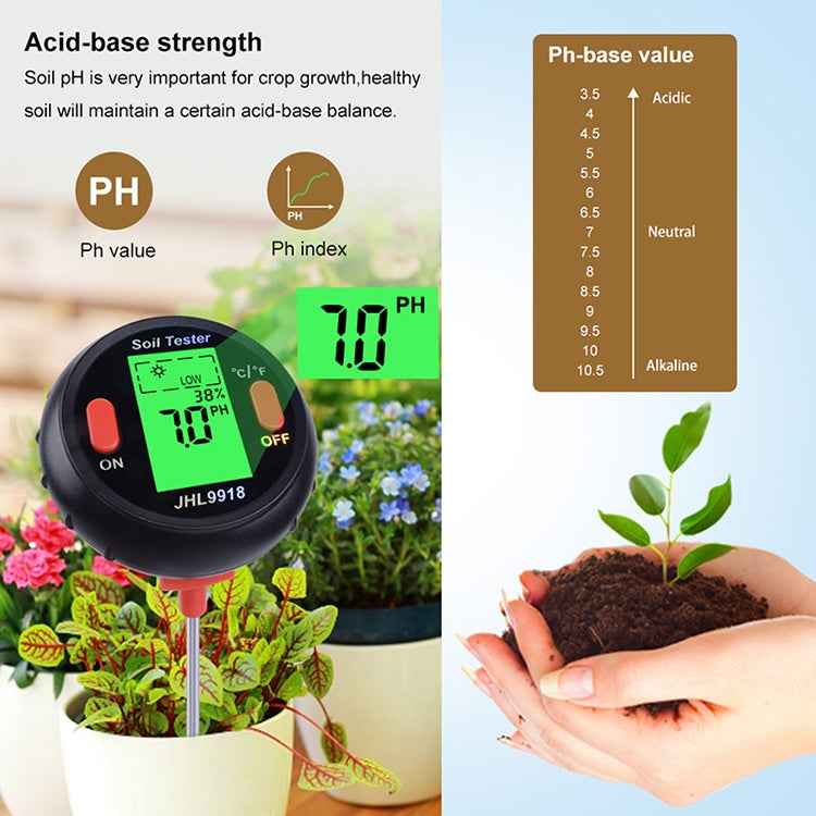 Five-In-One Soil Meter PH Humidity Temperature Photometry Detector PH Photometry Multifunctional Detector