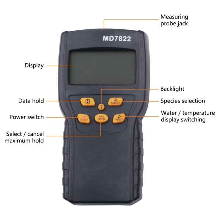 MD7822 Smart Grain Moisture Tester Ultra-Long Probe Digital Moisture Meter