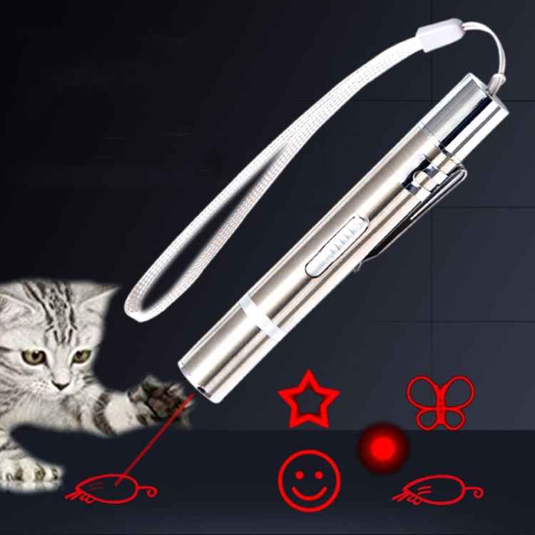 USB In-Line Flashlight Laser Pattern Funny Cat Stick Funny Cat Toy Pet Supplies