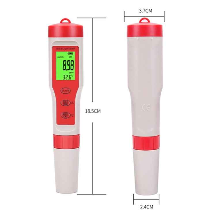 4-in-1 Portable PH/TDS/EC/TEMP Test Pen Multi-Function Water Quality Tester