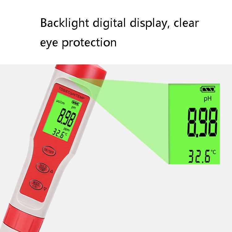 4-in-1 Portable PH/TDS/EC/TEMP Test Pen Multi-Function Water Quality Tester