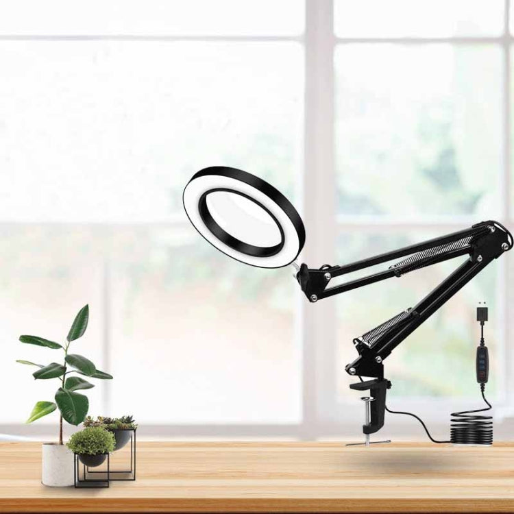 LED Eye Protection Reading Book Light USB Folding Clip Magnifying Glass Electronic Maintenance Light