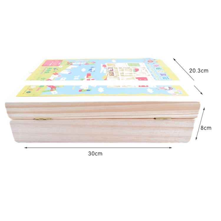 Wooden Simulation DIY Children Cartoon Toolbox Toys Play House Early Education Toys