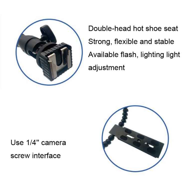 Flexible Dual Arm Hot Shoe Flash Bracket Mount Holder Bracket