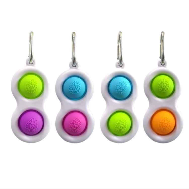 3 PCS Finger Bubble Music Key Buckle Baby Mental Development Can Press The Practice Board Finger Decompression Press Keychain, Color Random Deilvery