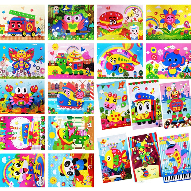 20 PCS Child EVA DIY Handmade Sticker Pictures, Random Style Deilvery, 20 PCS / Set