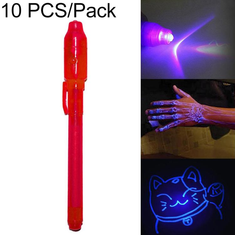 10 PCS Creative Magic UV Light Invisible Ink Pen Marker Pen