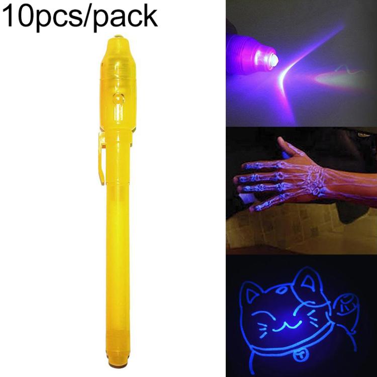 10 PCS Creative Magic UV Light Invisible Ink Pen Marker Pen