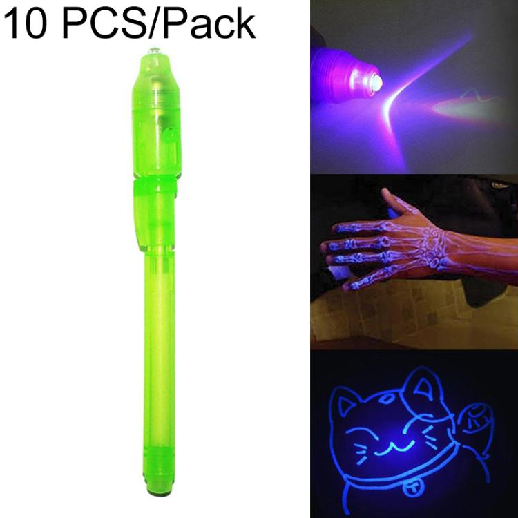 10 PCS Creative Magic UV Light Invisible Ink Pen Marker Pen