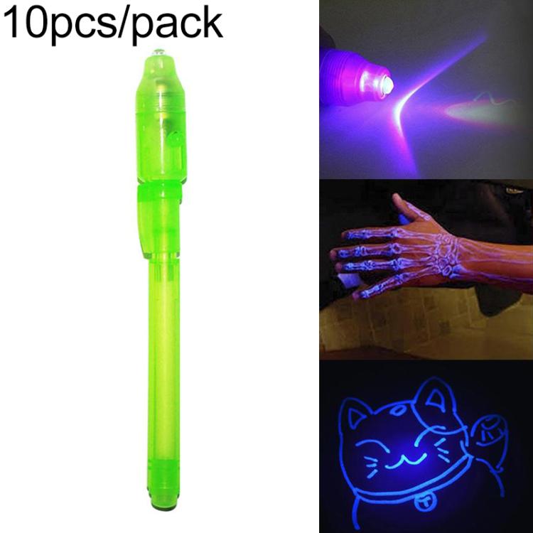 10 PCS Creative Magic UV Light Invisible Ink Pen Marker Pen