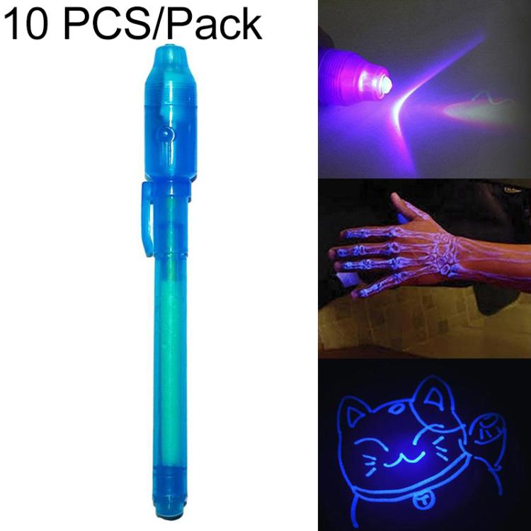 10 PCS Creative Magic UV Light Invisible Ink Pen Marker Pen