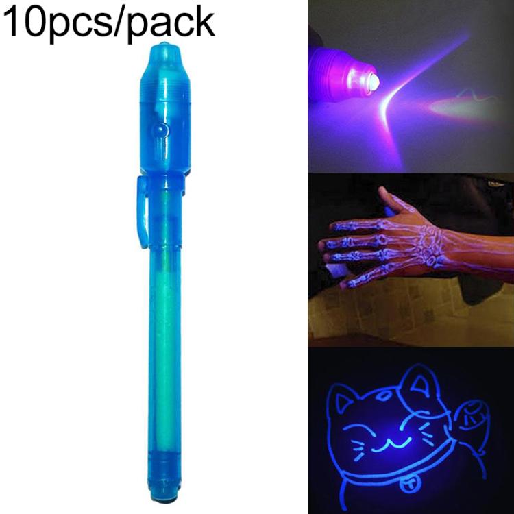 10 PCS Creative Magic UV Light Invisible Ink Pen Marker Pen