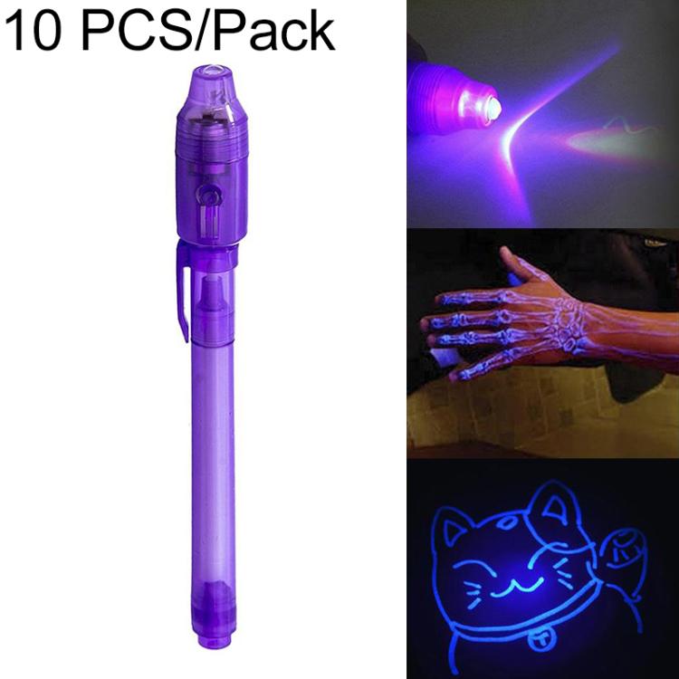 10 PCS Creative Magic UV Light Invisible Ink Pen Marker Pen