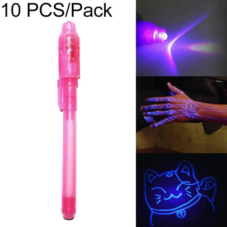 10 PCS Creative Magic UV Light Invisible Ink Pen Marker Pen