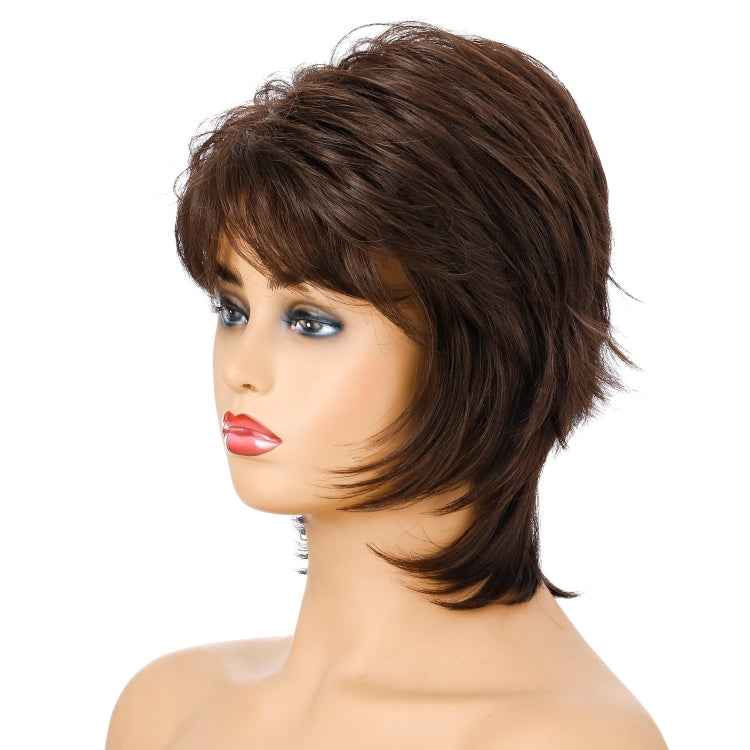 Women Short Hair Wig Full Bangs Chemical Fiber Hair Cover