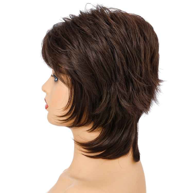 Women Short Hair Wig Full Bangs Chemical Fiber Hair Cover