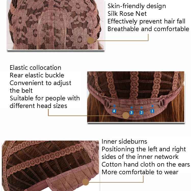 Women Short Hair Wig Full Bangs Chemical Fiber Hair Cover