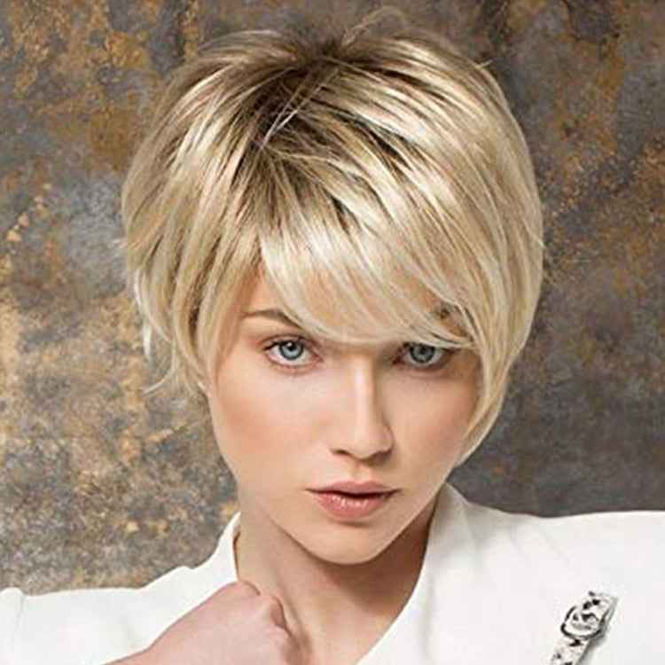 Ladies Gold Short Hair Set Wigs
