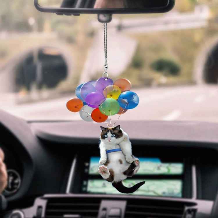 2 PCS Colorful Balloon Cat Car Pendant Car Rearview Mirror Pendant
