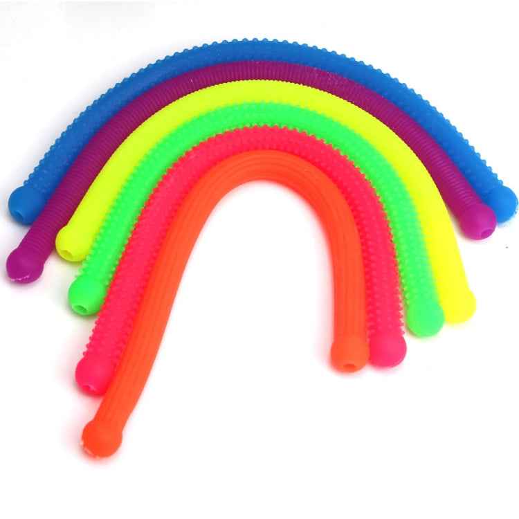 10 PCS Environmental Protection Round Head TPR Decompression Soft Rubber Noodle Rope, Random Color Delivery