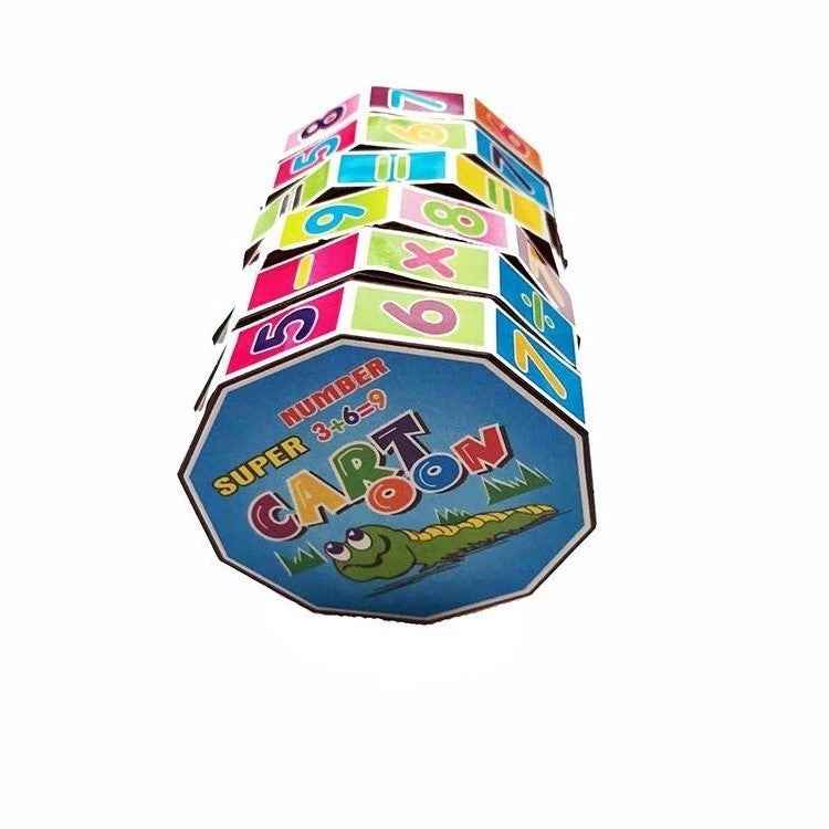 20 PCS Plastic Cylindrical Rotating Digital Magic Cube Children Puzzle Toys