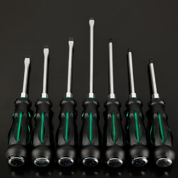 7 PCS / Set Knocking Screwdriver Oil-Resistant Through-Core Screwdriver Home Auto Repair Screwdriver, Color Random Deilvery, 7 PCS / Set