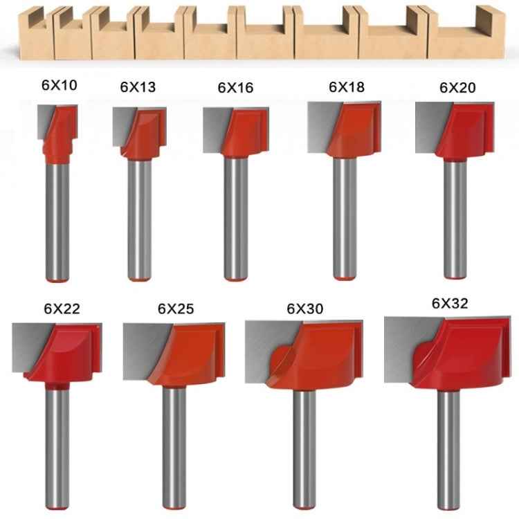 9 In1 6 Handle Bottom Cleaning Knife Woodworking Slotting Milling Cutter CNC Engraving Machine Tool