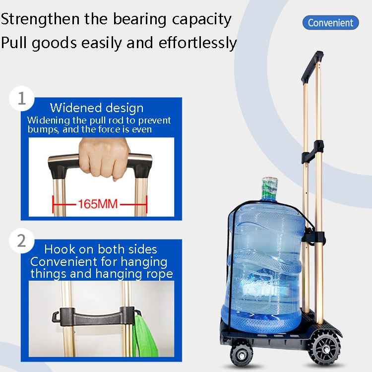 SELORSS BY04 Folding Small Pulley Car Aluminum Pull Rod Luggage Car Hand Carts Travel Shopping Move Goods And Buy Groceries Car