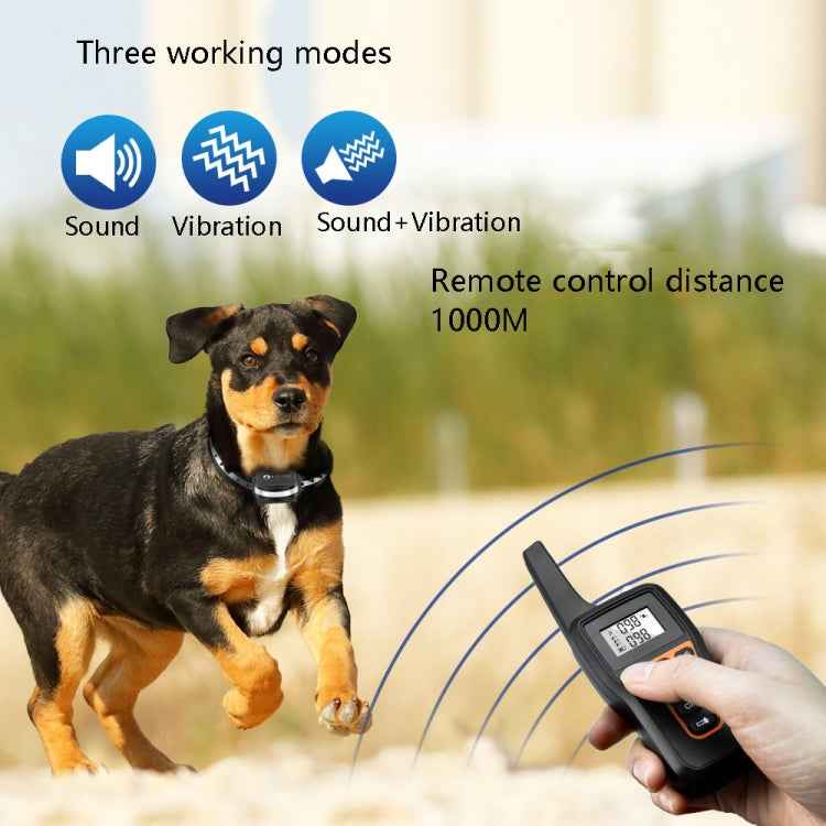 PaiPaitek PD529V-1 Training Dog Anti-Barking Device Vibration Collar 1000M Remote Control Distance Pet Training Supplies