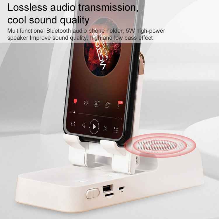 Multifunctional Desktop Stand For Mobile Phone And Tablet With Bluetooth Speaker