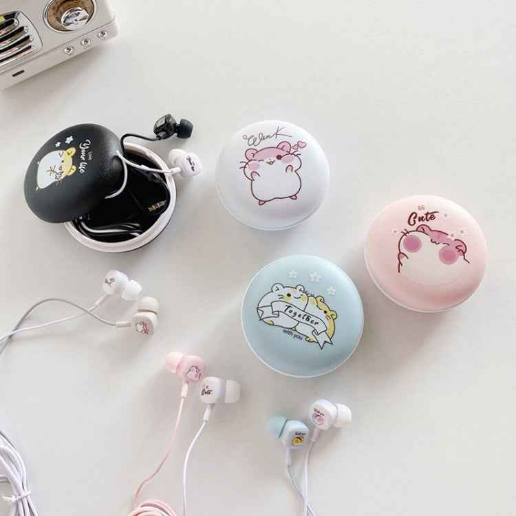 2 Pairs Heavy Bass Wired Headset Mobile Phone Universal Headset with Storage Box & Microphone