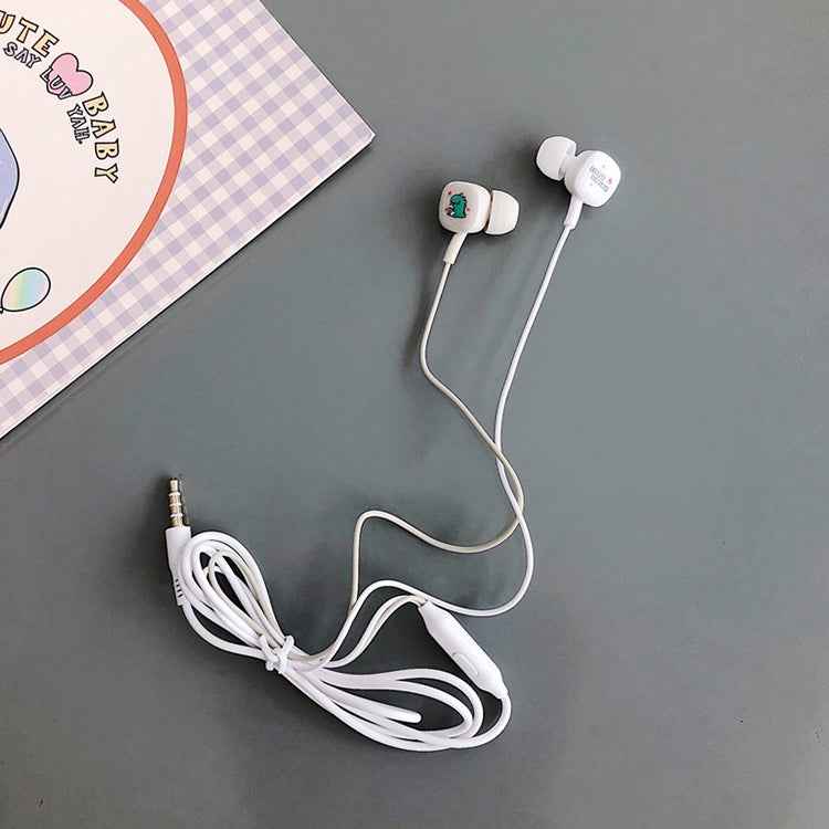 2 Pairs Cartoon Pattern Heavy Bass In-Ear Headphones Universal Wired Headphones with Microphone