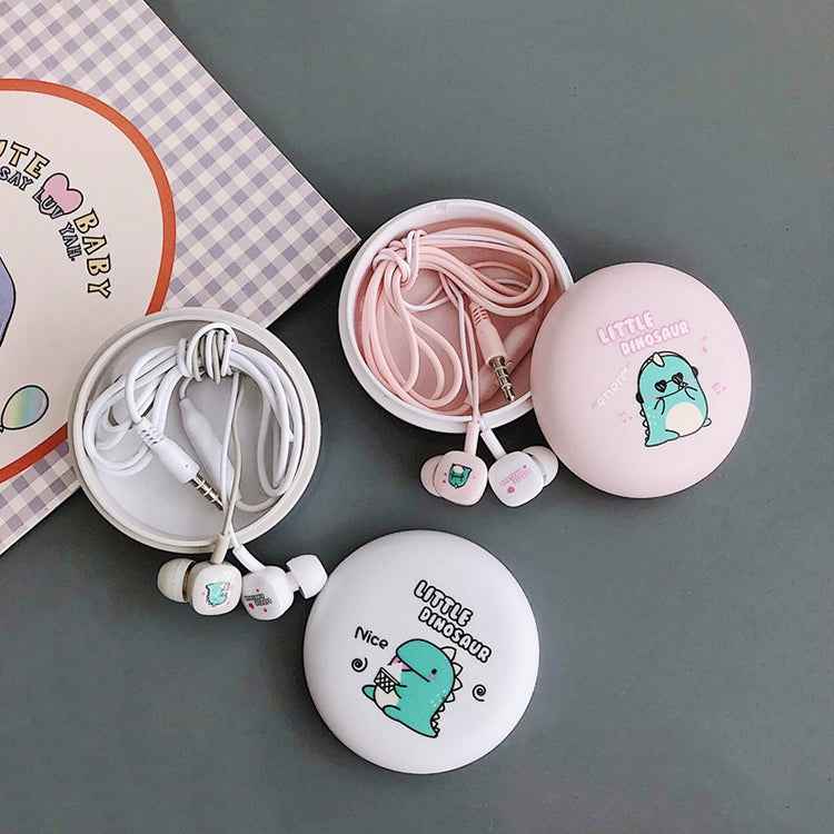 2 Pairs Cartoon Pattern Heavy Bass In-Ear Headphones Universal Wired Headphones with Microphone