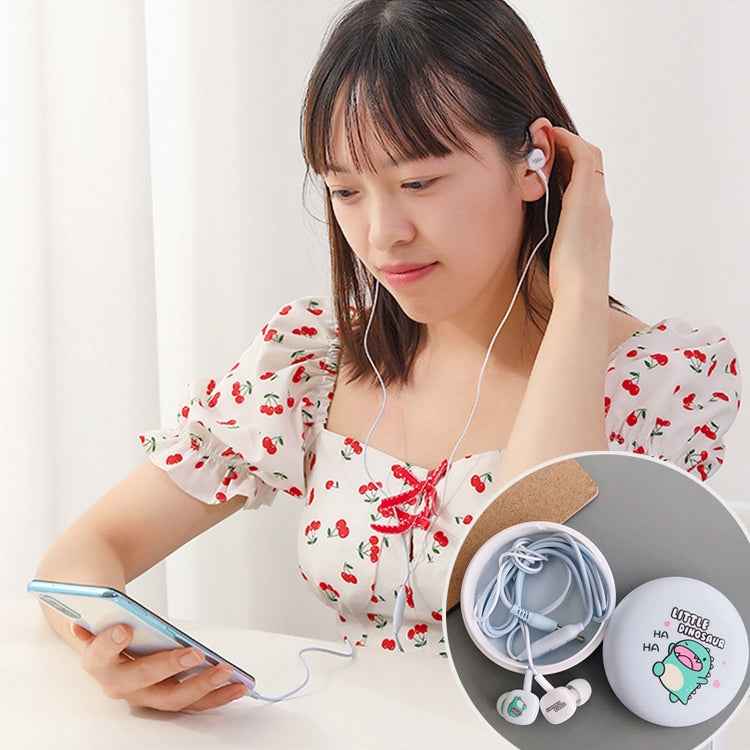 2 Pairs Cartoon Pattern Heavy Bass In-Ear Headphones Universal Wired Headphones with Microphone