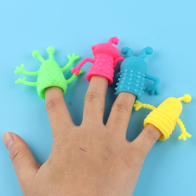 20 PCS Mini Finger Doll TPR Soft Rubber Monster Finger Cover Toys, Random Color and Style Delivery