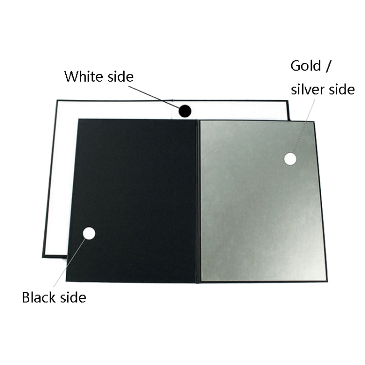 2 PCS Photography Folded Thickening A4 Cardboard Folding Light Diffuser Board, A4 Cardboard Silver, A4 Cardboard Gold