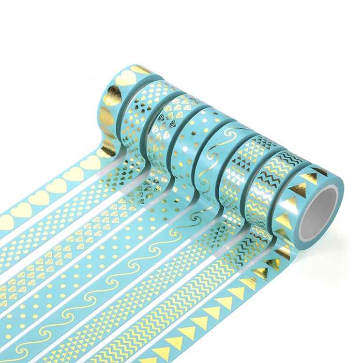 8 Rolls / Set Simple Basic Material Stamping Paper Tape Hand Ledger Decoration Sticker