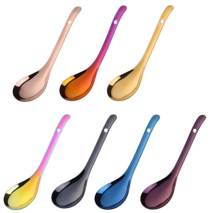 304 Stainless Steel Rice Spoon Household Thickened Large Soup Spoon,Random Color Delivery, Large Soup Spoon