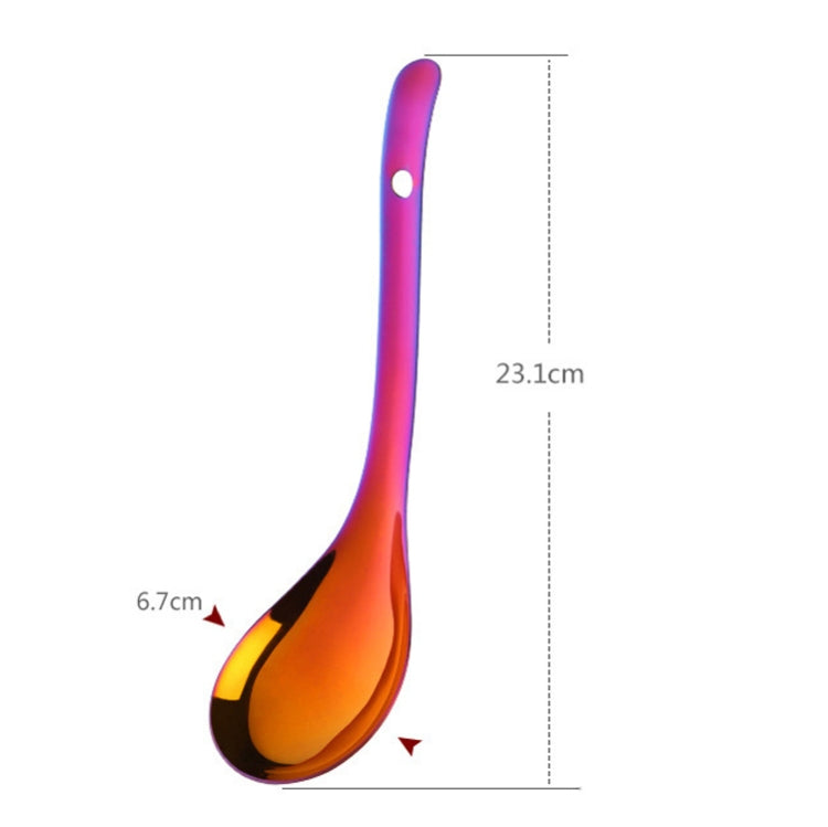 304 Stainless Steel Rice Spoon Household Thickened Large Soup Spoon,Random Color Delivery, Large Soup Spoon