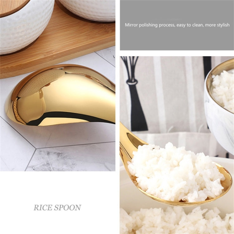 304 Stainless Steel Rice Spoon Household Thickened Large Soup Spoon,Random Color Delivery, Large Soup Spoon