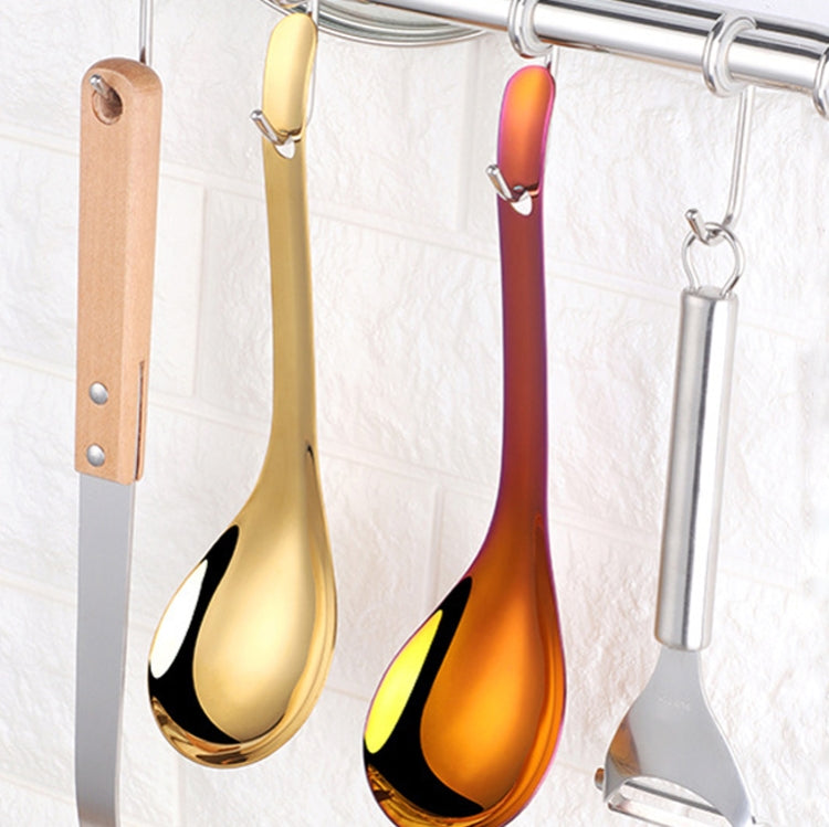 304 Stainless Steel Rice Spoon Household Thickened Large Soup Spoon,Random Color Delivery, Large Soup Spoon