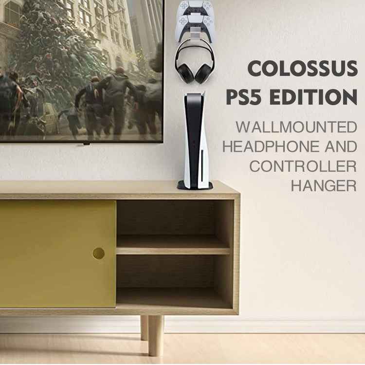 Gamepad & Headphone Three-In-One Wall Mounted Hanger For PS5 / PS4
