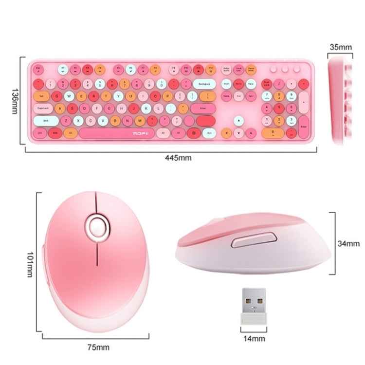 Mofii Sweet Wireless Keyboard And Mouse Set Girls Punk Keyboard Office Set, Colour: Purple Mixed Version