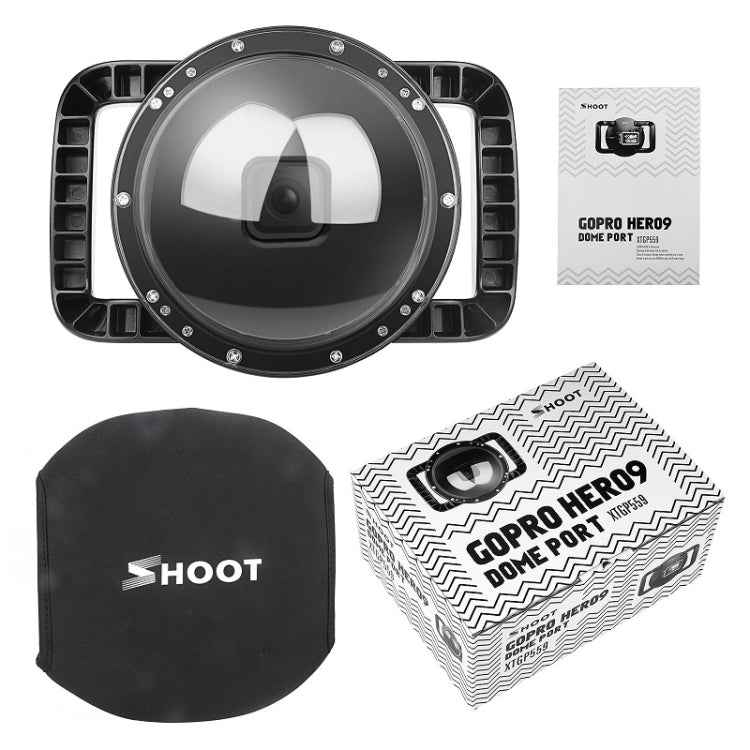SHOOT XTGP559 Dome Port Underwater Diving Camera Lens Transparent Cover Housing Case For GoPro HERO9 Black