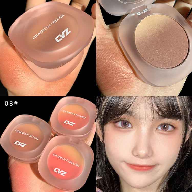 CVZ 3PCS/Set+Brush Three-Color Gradient Delicate Natural Nude Makeup Blush