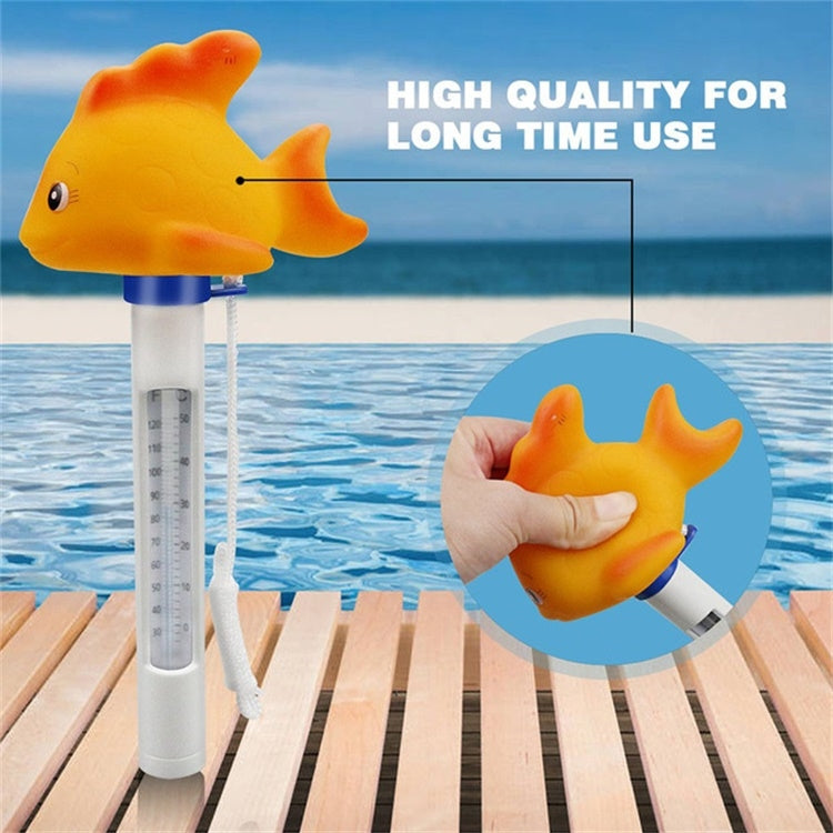 K-1020D Cartoon Yellow Gold Fish Pool Thermometer Pool Water Temperature Meter
