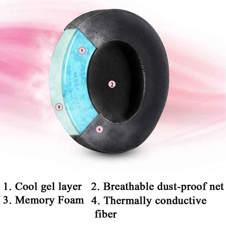 2 PCS Ice Feeling Gel Earmuffs Sponge Sleeve Earmuffs Are Suitable for Razer Meng Cat Pink Crystal Edition Beihai Giant Monster V2 RGB Symphony Headphones