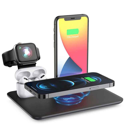 HQ-UD17 4 in 1 Wireless Charger Phone Holder Charging Base for iPhone, iWatch, AirPods and Other Android Phones